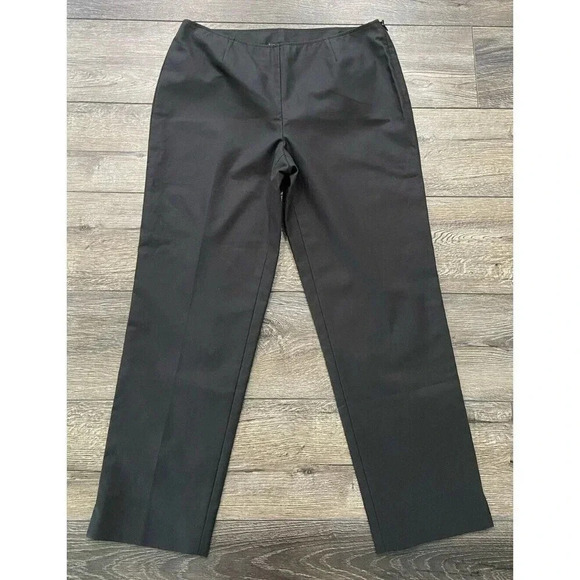 NWT Lafayette 148 New York Bleeker Pants Side Zip Cropped Black Size 8 New - Picture 1 of 5